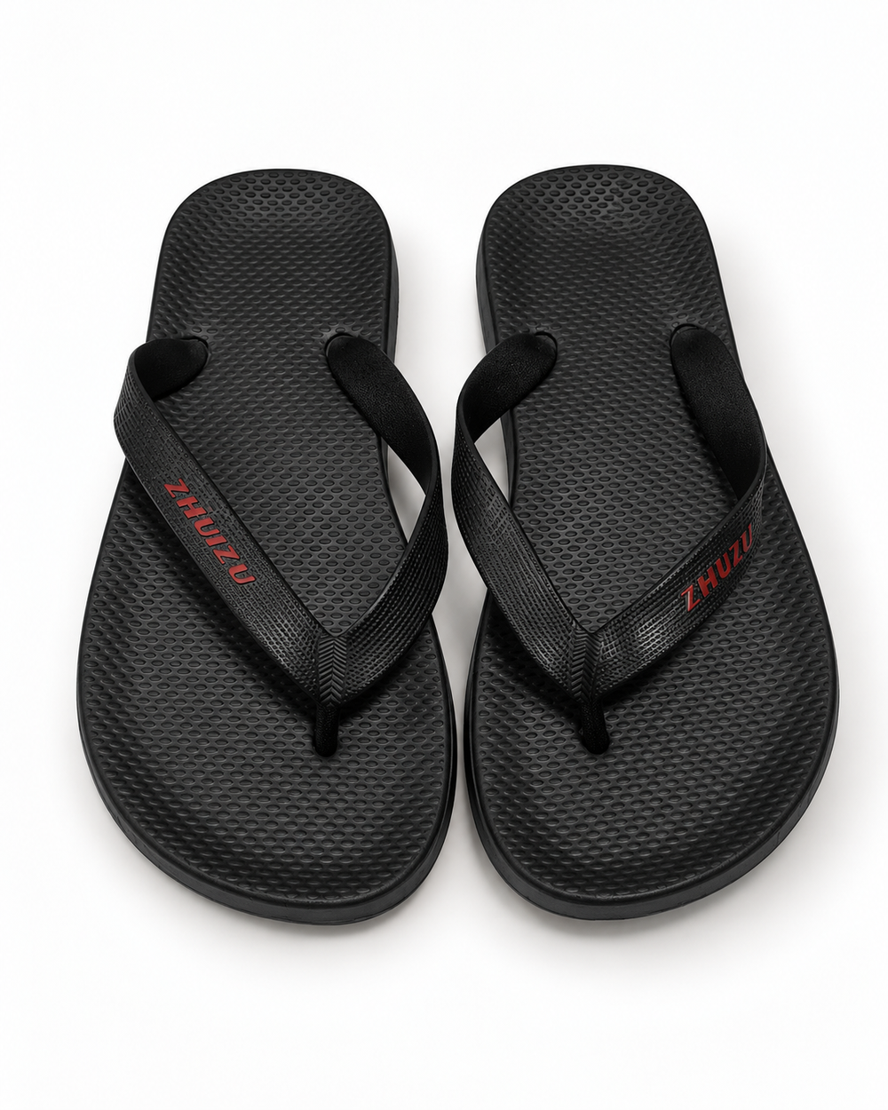 Black Textured Flip-Flops