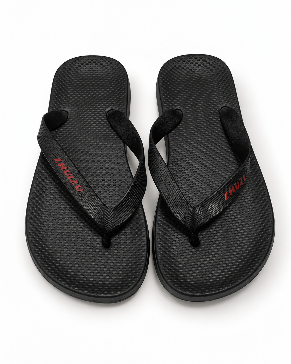 Black Textured Flip-Flops