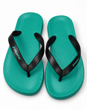 Teal and Black Textured Flip-Flops
