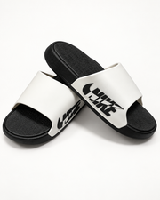 White Nike Slides