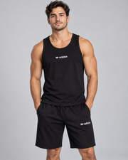 Black Adidas Cotton Tank and Shorts Set