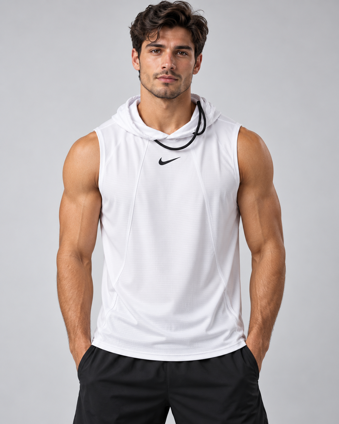 White Nike Sleeveless Training Top
