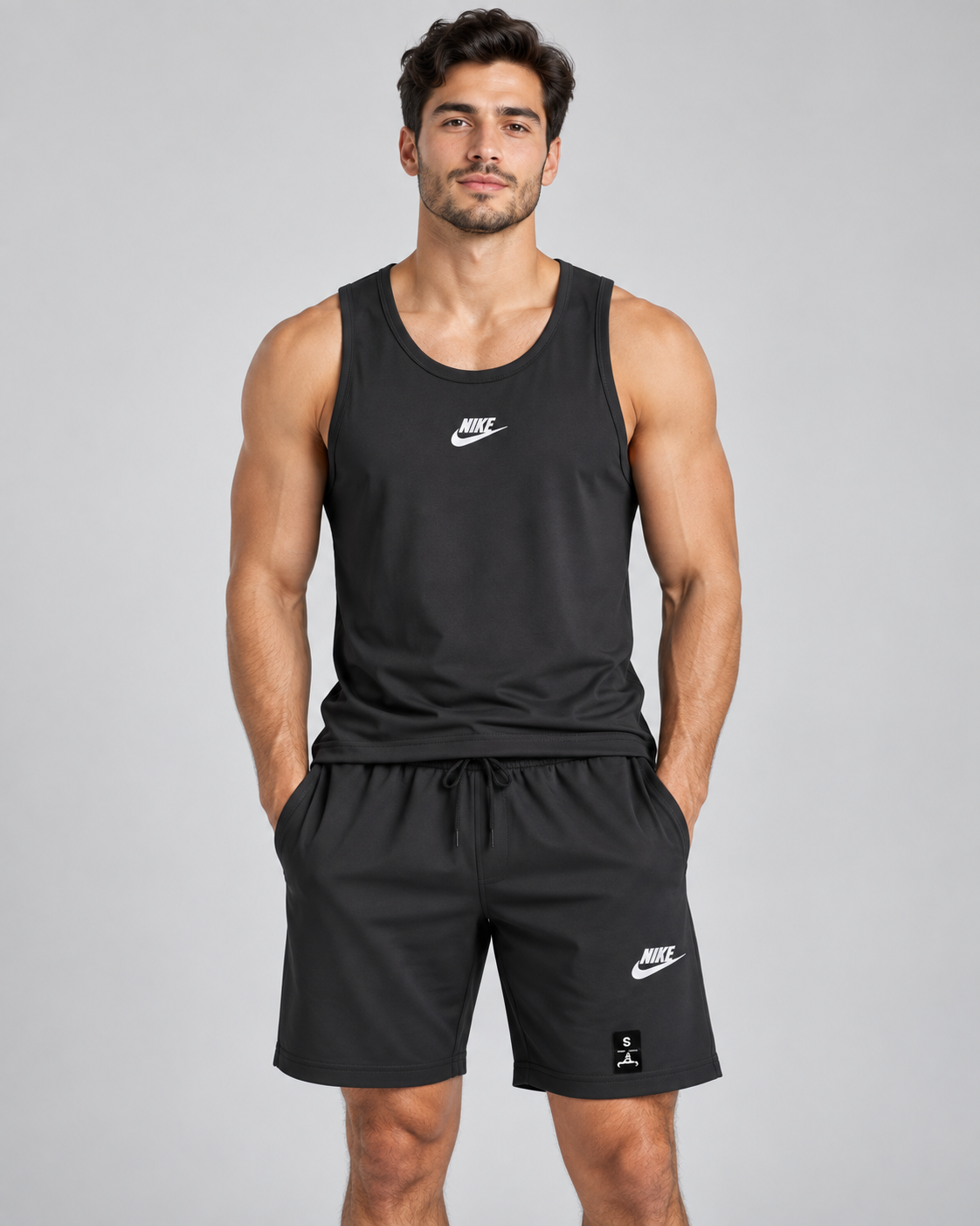 Black Nike Tank and Shorts Set