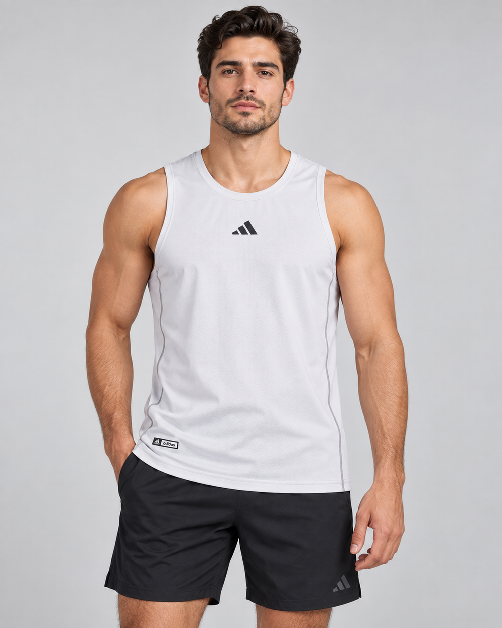 White Adidas Sleeveless Top