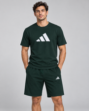 Green Adidas T-Shirt and Shorts Set