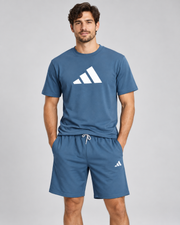 Blue Adidas T-Shirt and Shorts Set