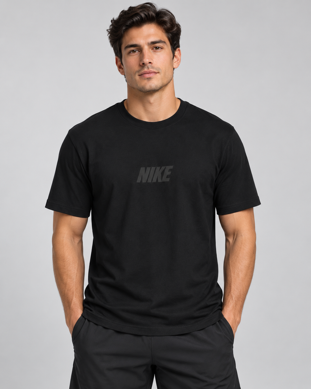 Black Nike Front and Back Logo T-Shirt