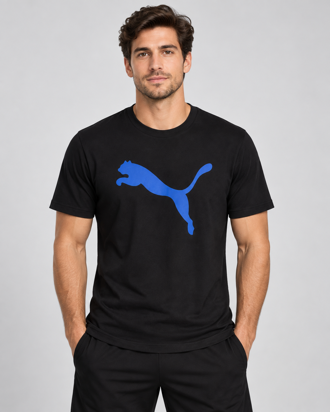 Black Puma Blue Logo T-Shirt