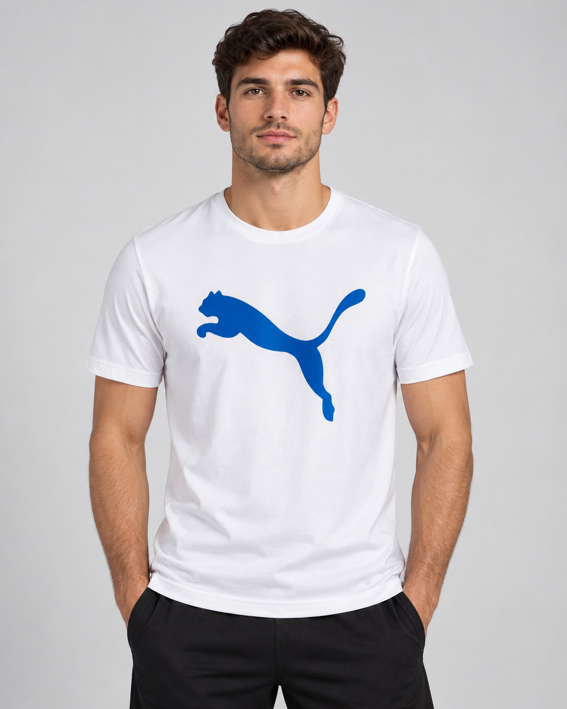 White Puma Blue Logo T-Shirt