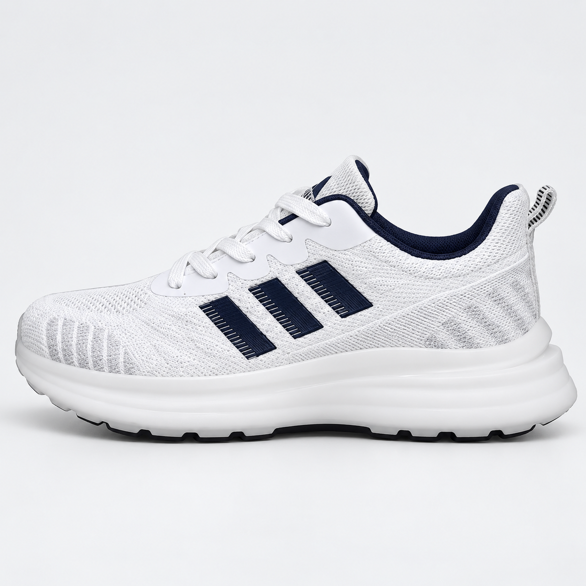 White & Blue Adidas Running Shoe
