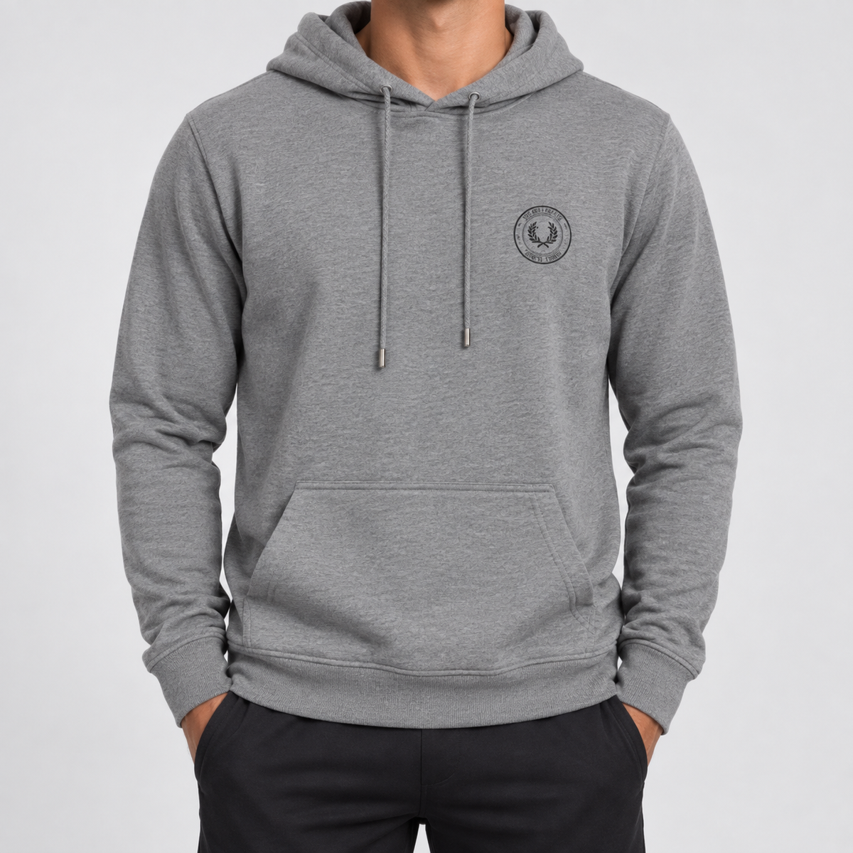 Gray Emblem Sports Hoodie