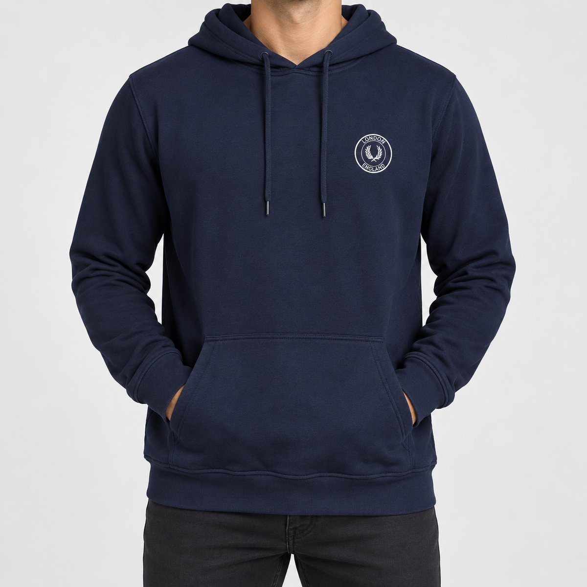 Navy Emblem Sports Hoodie